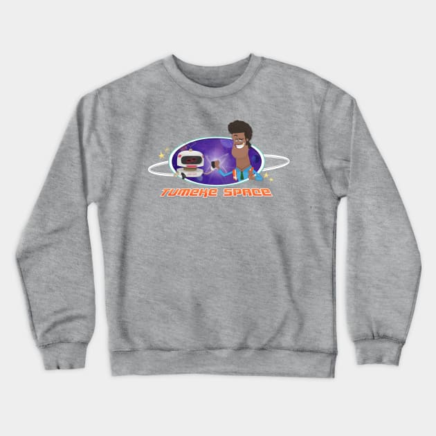 Tumeke Space Fistbump Crewneck Sweatshirt by mukpuddy